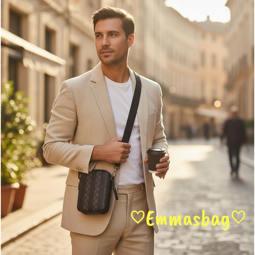 Coach Stanton Crossbody Bag In Signature Canvas Stripes CEB29 Gunmetal/Black - Picture 3 of 16